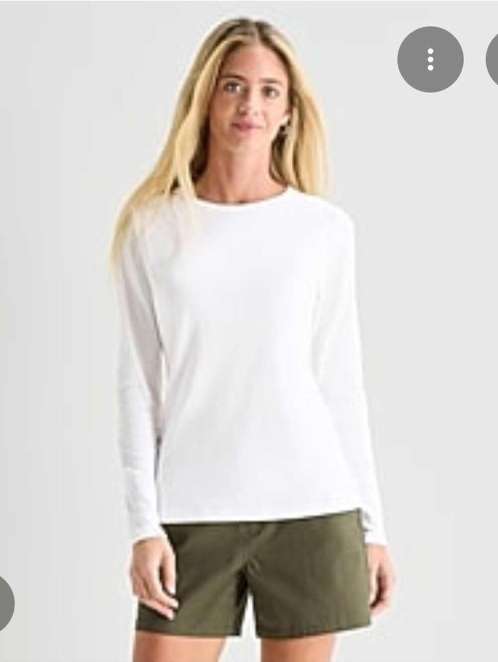 St. John's Bay White Long-Sleeve Scoop Neck Tee